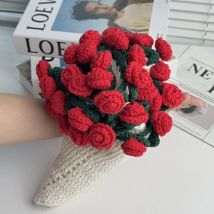 Handmade Crochet Rose Granny Square Throw Blanket– Birthday Gift for Her, Rose Bouquet Blanket Crochet, No Sew Crochet // Free Shipping